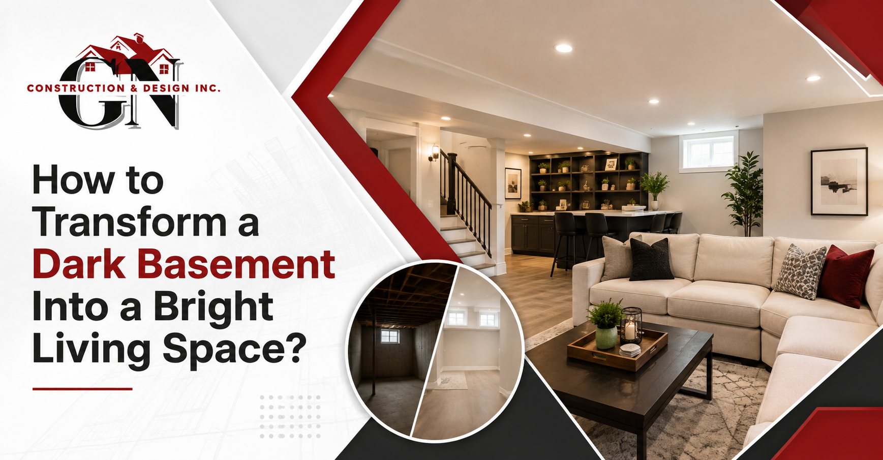 How to Transform a Dark Basement Into a Bright Living Space